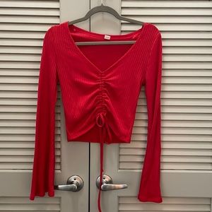 Women’s Red Fashion Top with Bell Sleeves